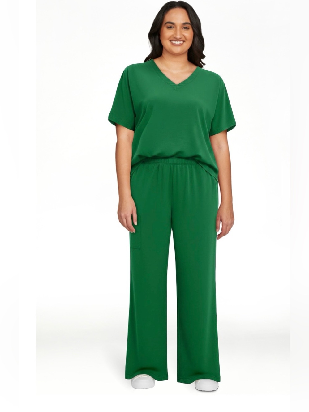 V-Neck Short Sleeve & Wide Leg Pant Loungewear Set - 2XL - NWT